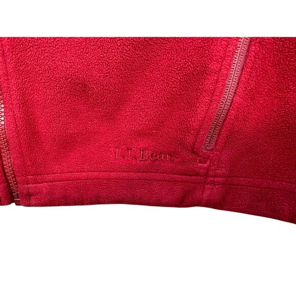 L.L. Bean Womens Polartec Fleece Jacket XL Dark Red Full Zip Heavy - Picture 8 of 12